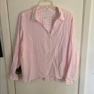 J. Jill Light Pink Checkered Blouse XL